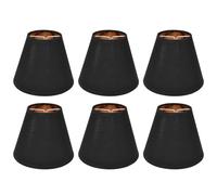6 pièces Petits Abat-Jour de Lustre, Lustre Abat-Jour, abats-jour, mini abat jour, abat jour lampe chevet, Abat-Jours Noir Clip sur Abat-Jours, Abat-Jourss en Tissu pour Lustres