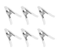 6 pièces Pince à Ressort 4 Pouces Nickelée, Serrage Stable | Poignées et Embouts Revêtus, Housse PVC Protectrice, Format 10x7,5x2cm, Tissus Délicats ou Tuyaux PVC