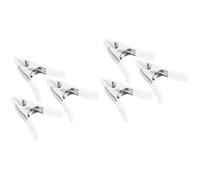 6 Pièces Pince à Ressort A Robuste 4 Pouces pour Photographie | Nickel Chromé Gaine PVC Blanche, Liner Inclus, Portable et Peu Déformable, pour Cadres