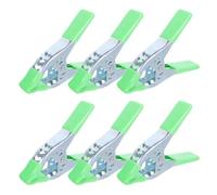 6 Pièces Pince à Ressort Métal 6 Pouces, Ouverture 2,7 Prise Forte | Poignée Gainée Pvc, Structure en A, pour Support de Fond et Assemblage du Bois, Vert