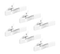 6 Pièces Pince à Ressort Robuste 4 Pouces, Forme A | Nickelée, Poignées Pvc Blanches, Forte Pression, Protège les Surfaces, Usage Complexe et Robe de Mariée