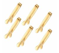 6 Pièces Pince à Sucre Mini Pinces a Glace Doré Petite Pinces à Glaces en Acier Inoxydable pour Café Mariages Fête Bar Buffet Grill Restauration