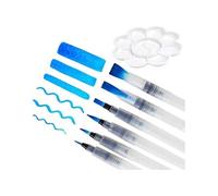 6 Pièces Pinceau Aquarelle Réservoir d'eau avec Palette, Stylos de Brosse à Eau, Idéal pour Dessiner, Concevoir et Colorier des Mangas, des Dessins, des Griffonnages ou des Croquis G