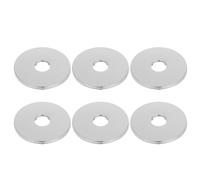 6 Pièces Plaque de Recouvrement D'écusson Ronde en Acier | Bride Murale de Salle de Bain, Cache Tuyau Décoratif Poli, Remplacement Rapide Cuisine et Réparations
