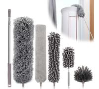 6 Pièces Plumeau Télescopique, Tête de Loup 25-252cm, Microfibre Lavable | Plumeau Télescopique, Tête de Loup 25-252cm, Microfibre Lavable, Balai Toile d'Araignée, Pour Plafonds, Meubles, Stores