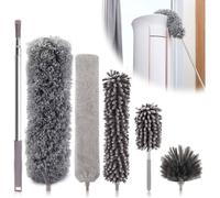 6 Pièces Plumeau Telescopique, Tete de Loup Longueur 25-252cm, Plumeau Lavable Microfibre, Balai Toile d'Araignée, Différente