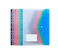 6 pièces poche perforée portefeuille de documents transparent 11 trous poche perforée de fichier taille lettre dossier portefeuille de classement pochette de fichier organisateurs en PVC