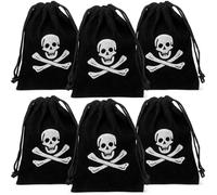 6 Pièces Pochette de Rangement D'halloween à Cordon Portable | Paquet de Fête de Pirate, Sachets de Bonbons Halloween, Accessoires Fete, Coffret Sachet Présent Pirate