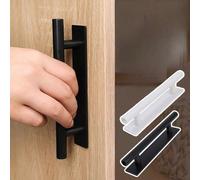 6 pièces Poignée de tiroir auto-adhésive prête à l'emploi, poignée de porte d'armoire adhésive, poignée de porte moustiquaire noire, aide-bouton multifonction, poignée d'ouverture et de fermeture en p