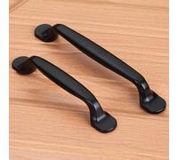 6 pièces Poignées de meuble en métal noir - Boutons polyvalents pour cuisine, tiroirs et armoires, poignées, meubles 96 mm - 6 pièces,128 mm - 6 piècesAlliage d'aluminium