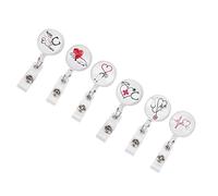 6 pièces porte-Badge rétractable ID Badge bobines Clip Portable ID nom carte porte-Badge accessoires