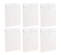 6 Pièces Porte-documents A4 Blanc en Papier pour Dossiers | Organisation Portable, pour Documents et Bloc-notes, Usage Bureau et Conférences, Format A4