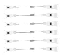 6 Pièces Porte-étiquettes de Prix à Clips Double Face | Plastique et Acier Inoxydable, Blanc, Se Fixe au Rack, Se Plie et Pivote à 90 Degrés