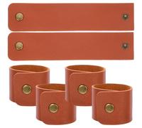 6 Pièces Porte-serviettes de Table en Cuir PU Marron, Réutilisable | Set de Décoration pour Repas, Maintien Soigné des Serviettes, Usage Maison, Style Classique et Simple