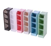 6 Pièces Porte-Stylo Transparent À 4 Grilles Diagonale Boîte De Rangement De Bureau Crayon Porte-Stylo Givré Étagère De Bureau Empilable