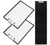 6 Pièces Presse-papiers en Plastique A4 avec Porte-stylo, Noir | Clip Discret, Rangement Intégré pour Stylo, Usage Mobile, Bureau et Activités Extérieures