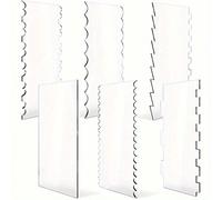 6 pièces Racloirs à gâteaux, racloirs à bords rayés en acrylique transparent, outils de décoration de glaçage pour les desserts, fournitures de cuisine de cuisson Taille UniqueABS