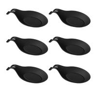 6 Pièces Repose-cuillères, Support Stable, Poignée Courbée | Grand Appui, Trou Suspendre, Empêche les Éclaboussures, pour Cuillères et Louches, Restaurant ou Poste de Cuisson