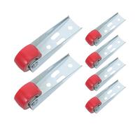 6 Pièces Rouleau Inférieur de Porte Coulissante, Montage Vertical | Rouge, Fer et Caoutchouc, Roulements de Précision, Mouvement Silencieux, Support Anti-affaissement