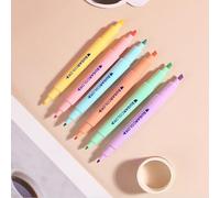 6 pièces/set 6 couleurs Surligneurs Stylos à double tête Marqueurs fluorescents Stylos de type gelée de couleur Set de marqueurs pour fournitures de bureau et scolaires Rentrée scolaire Taille Unique,