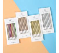 6 pièces/Set Bougie gâteau de cire, Décoration de dessus de gâteau en or moderne pour fête Taille UniqueCire