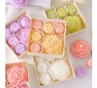 6 pièces/set de bougies parfumées à la pivoine, à la lavande, à la rose. Décoration pour la maison, cadeau de la Saint-Valentin, décoration de mariage, décoration de table de fête, ornements de bougie