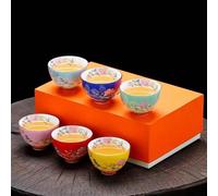 6 pièces Set de tasses à thé/boisson en céramique, convient pour les réunions familiales/fêtes entre amis, emballage haut de gamme, peut être utilisé comme cadeau, applicable pour le café et le thé, c