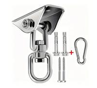 6 pièces/Set Kit de quincaillerie de hamac en acier inoxydable 304 - Crochets de balançoire antirouille et durables - Design de crochet pivotant multifonctionnel et facile à installer pour les hamacs,
