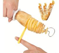 6 pièces/set Trancheuse de pommes de terre multifonctionnelle en spirale, coupe-légumes manuel en acier inoxydable en forme de tornade, convient pour le barbecue, outils de cuisine Taille UniqueAcier 