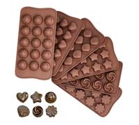 6 Pièces Silicone Moule Chocolat, Moule Silicone Chocolat, Moules à Chocolat, Antiadhésif Moule a Chocolat 3D Moule a Bonbon, Moule en Silicone Chocolat pour Fabrication De Chocolats et De Pralines
