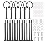 6 Pièces Stand pour Corbeille a Fruit en Noir Support Gateau C'est un Excellent Choix pour le Panier Fruit le Panier de Fruits et Legumes et Est Parfait pour les Fêtes et les Mariages (Black)