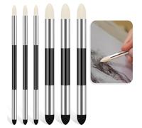 6 pièces stylos éponges d'estompage pour artiste à double pointe, outils d'estompage pour dessin artistique à l'huile pastel tendre, réutilisables lavables, éponges brosses de frottage pour croquis