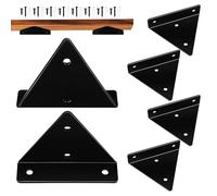 6 Pièces Support D’étagère Flottante Triangulaire en Fer Noir | Montage Mural Discret, Support Stable et Rapide, pour Étagères Flottantes, Murs en Brique