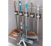 6 pièces Support de balai en plastique, Étagère de rangement pour la maison, Organisateur de pince à balai adhésif, Support de brosse, Étagère de rangement pour salle de bain et buanderie, Crochet de 
