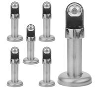 6 Pièces Support de Cloison de Toilettes Pied Simple, en Acier Inoxydable | Finition Moderne, Installation Facile, Élévation Standard Facilitant le Nettoyage, Charge Mieux Répartie, pour Sanitaires