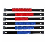 6 pièces Support de Douilles Multifonction 1/2 3/8 1/4, Rail ABS acier | Clips à Bille, 43 Emplacements au Total, pour Coffres et Établi de Mécanicien