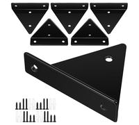 6 Pièces Support D'étagère Flottante Triangulaire en Fer Noir | Montage Rapide, Design Invisible, Support Stable, pour Murs en Brique, Bureau et Rayonnage Métallique