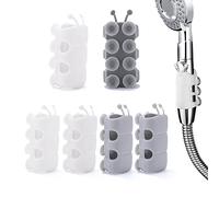 6 Pièces Support Pommeau de Douche avec Ventouse Support de Douche à Main Universel Aucun Besoin de Forage Support de Montage Mural Réutilisable pour Métal Marbre Verre Céramique (2 Colori)
