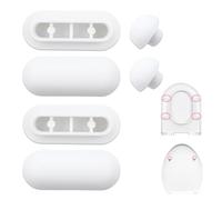 6 Pièces Tampon Abattant WC,Patin Abattant WC,Tampons pour Abattant de WC,Pare-chocs de Siège de Toilette,Amortisseur WC,4 Tampons Anneaux+2 Tampons Couvercle(Blanc)