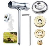 6 Pièces Tete Debroussailleuse Universelle Kit Fixation Écrou Lame Boîte, Brosse Metallique Debroussailleuse Accessoires pour Tondeuse à Gazon et Coupe-Bordures