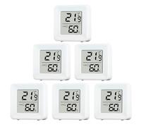 6 Pièces Thermomètre Hygromètre Intérieur Mini Thermometre Digital de Haute | Précision Moniteur Interieur -10°C à 70°C Humidité Température Pour Chambre de Bébé Salon Serre Bureau Vestiaire Entrepôt