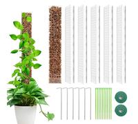 6 Pièces Tuteur Plante Grimpante, Tuteur Monstera Mousse Sphaigne Coco, 61 cm Support en Plastique pour Plantes Grimpantes en Pot, Bâton Extension Support de Plante d'intérieur Maison Jardin