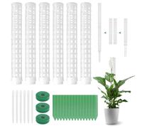 6 Pièces Tuteur Plante Grimpante, Tuteur Monstera Mousse Sphaigne Coco, Poteau de Plante Grimpante en Pot, Bâton Extension de Support de Plante pour Intérieur Maison Jardin Blanc 150 cm