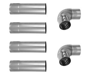 6 Pièces Tuyau D’échappement, 2,36 Pouces, Coude 90° | Section Modulaire, Jonction Serrée, Résistance à Chaleur, pour Foyer, Sauna, Camping-tente
