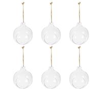 6 Pièces Vase en Verre Suspendu pour Plante, Décoratif | Verre et Corde, Rangement Simple, Décoration Murale, Chambre ou Bureau, Format Compact, Usage Hydroponique