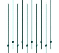 6 pieds de poteaux de clôture, lot de 10 poteaux en T, poteaux de clôture métalliques robustes, verts