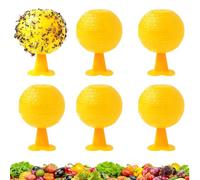 6 Pièges Mouche des Fruits, Mouches de Fruits s Boules, Suspendue Boule Collante Anti Mouche, Jaunes Boules D'insectes Collantes Contre Les Fourmis, Les Moucherons et Les Araignées, Cuisine, Balcons