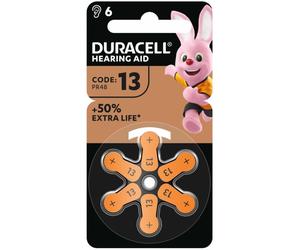 6 Piles Auditives 13 / PR48 Duracell Hearing Aid