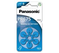 6 Piles Auditives PR675 / PR44 Panasonic Hearing Aid