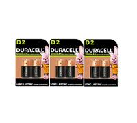 6 piles Duracell D Rechargeables 3000 mAh (3 ampoules de 2 batteries)